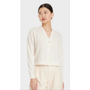 Women's Button-Front Cardigan - A New Day™ Cream M